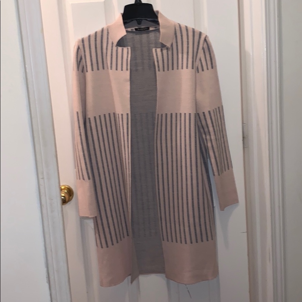 Blush pink and gray cardigan